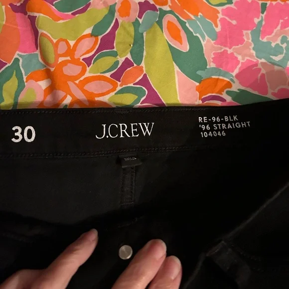 J. Crew Women's Black ‘96 Straight Jeans - Picture 2 of 3